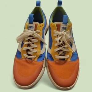 Vans Men's Orange and Blue Sneakers